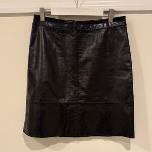 GAP Black Leather Pencil Skirt size 4 vintage